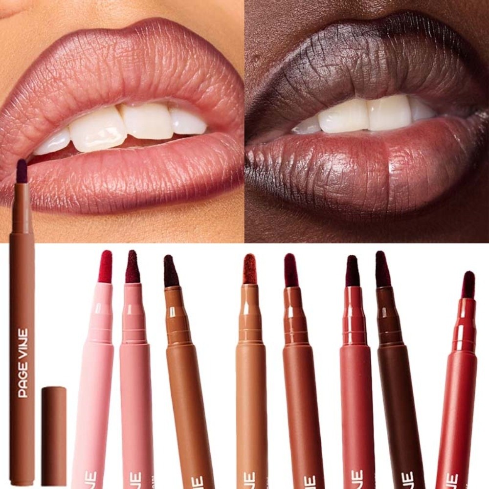 Matte Velvet Lip Tint Long Lasting - Lápiz Delineador de Labios Marrón Velvet,