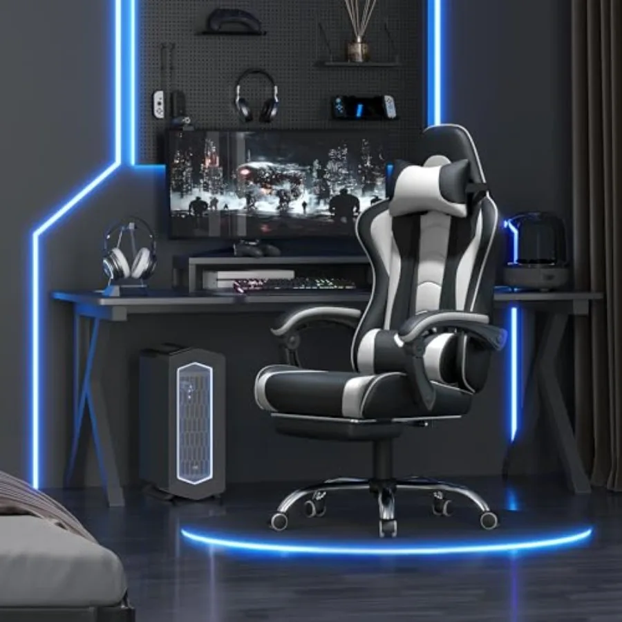 Silla de juego con reposapiés, - Massage reseña y precio