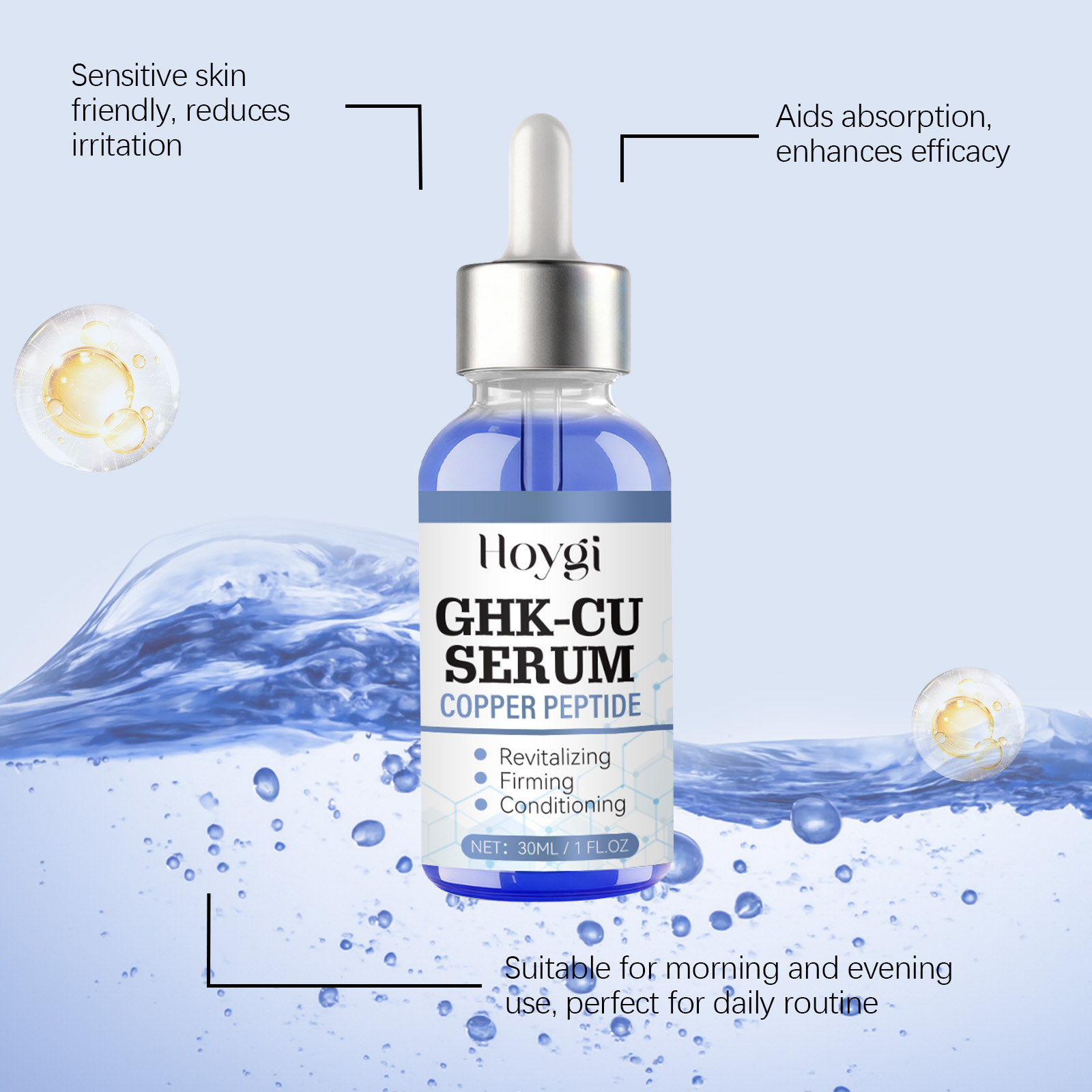 Suero de Péptidos de Cobre de  - Hyaluronic Acid Facial Serum reseña y precio